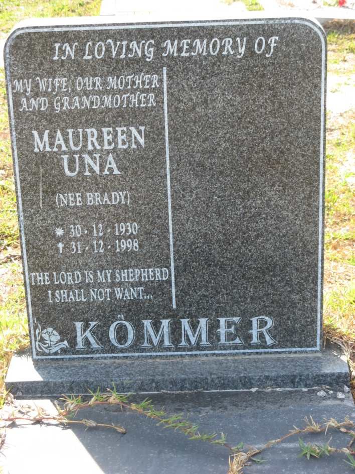 KOMMER Maureen Una nee BRADY 1930-1998