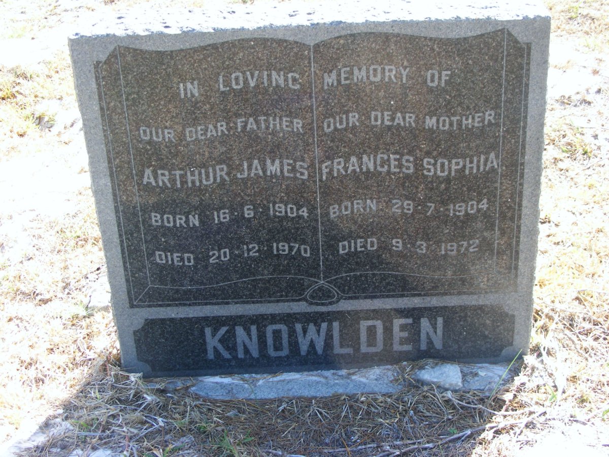 KNOWLDEN Arthur James 1904-1970 &amp; Frances Sophia 1904-1972