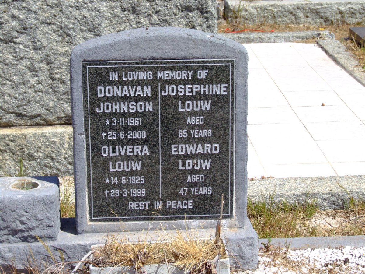 LOUW Olivera 1925-1999 :: JOHNSON Donavan 1961-2000