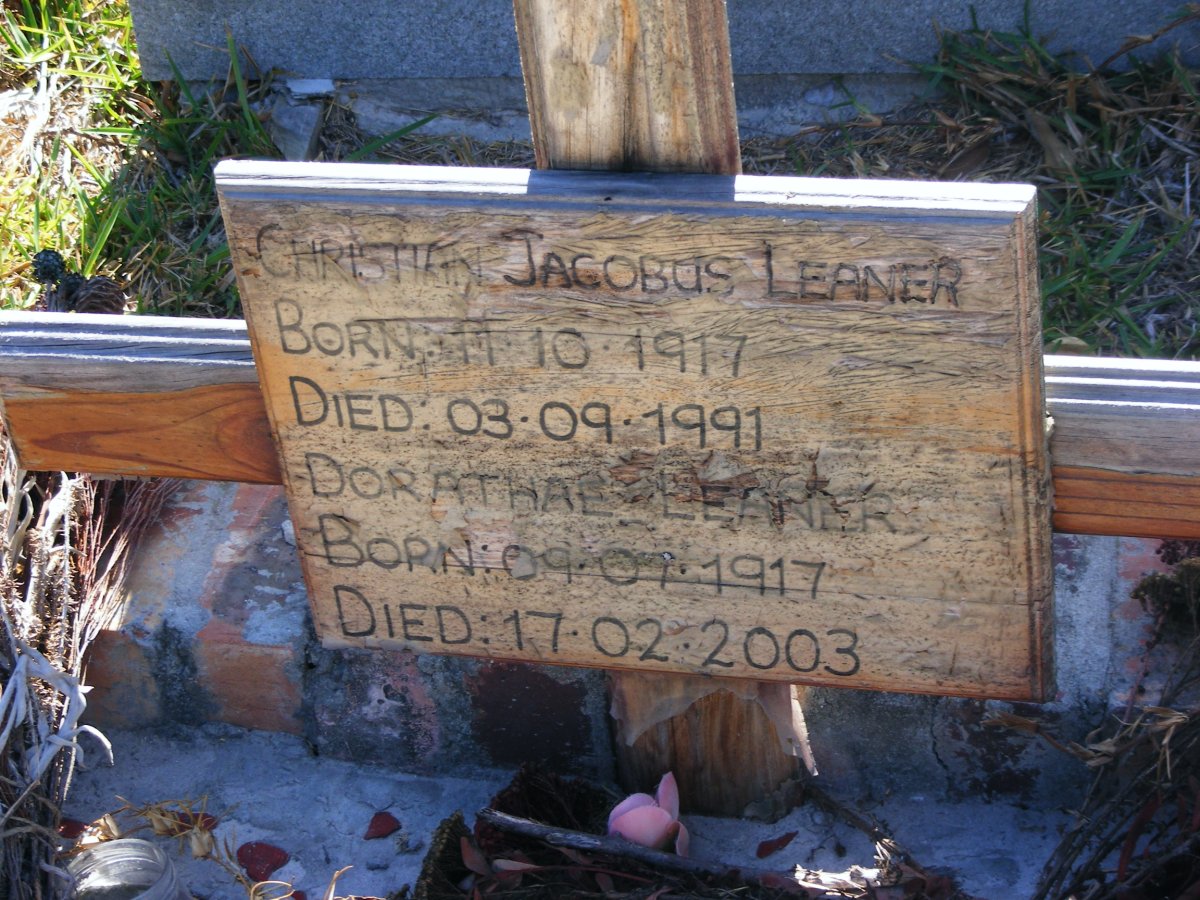LEANER Christian Jacobus 1917-1991 &amp; Dorathae 1917-2003