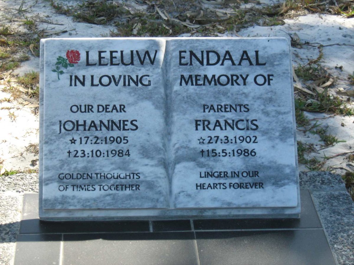 LEEUWENDAAL Johannes 1905-1984 &amp; Francis 1902-1986