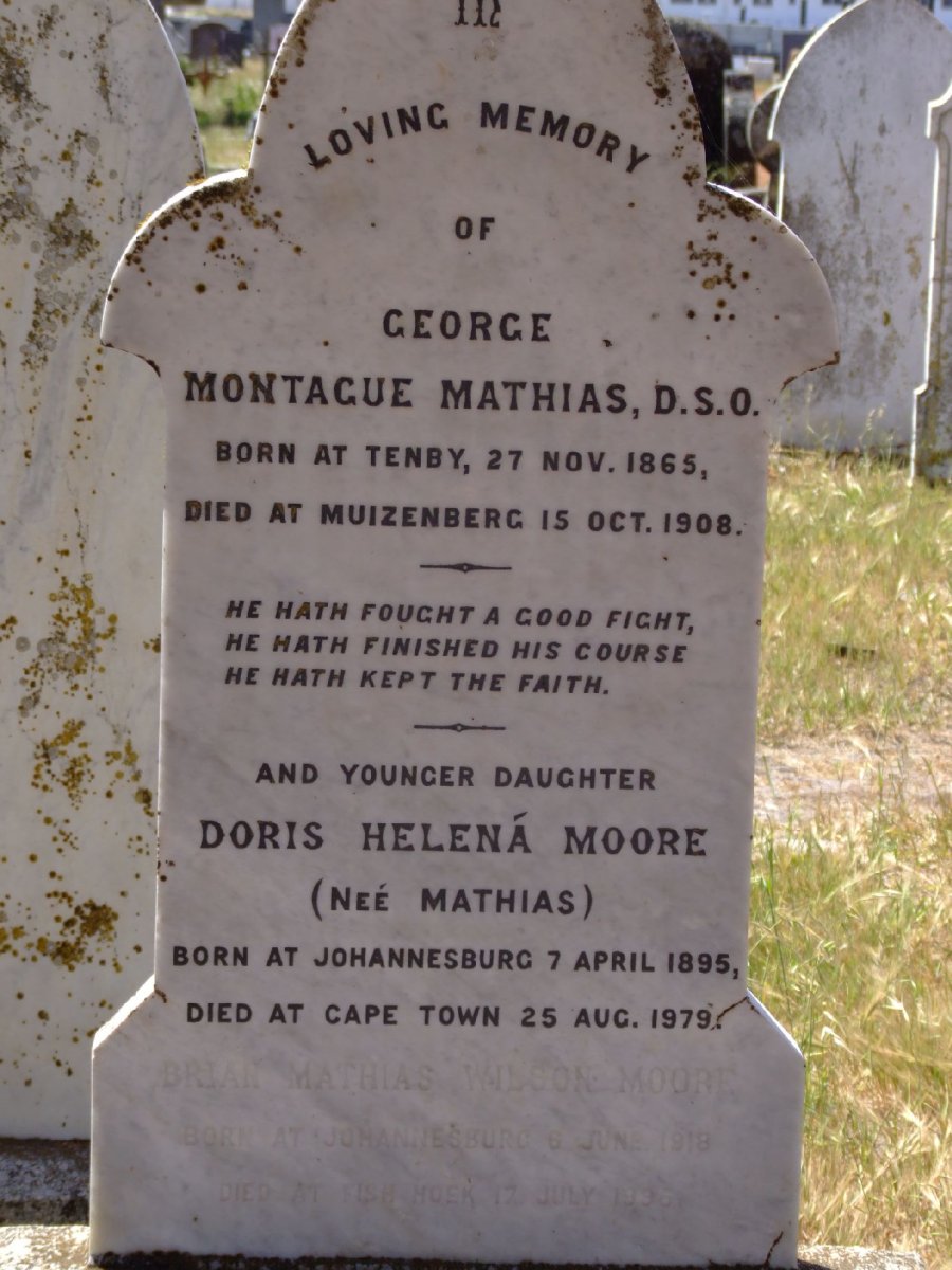 MATHIAS George Montague 1865-1908 :: MOORE Doris Helena nee MATHIAS 1895-1979