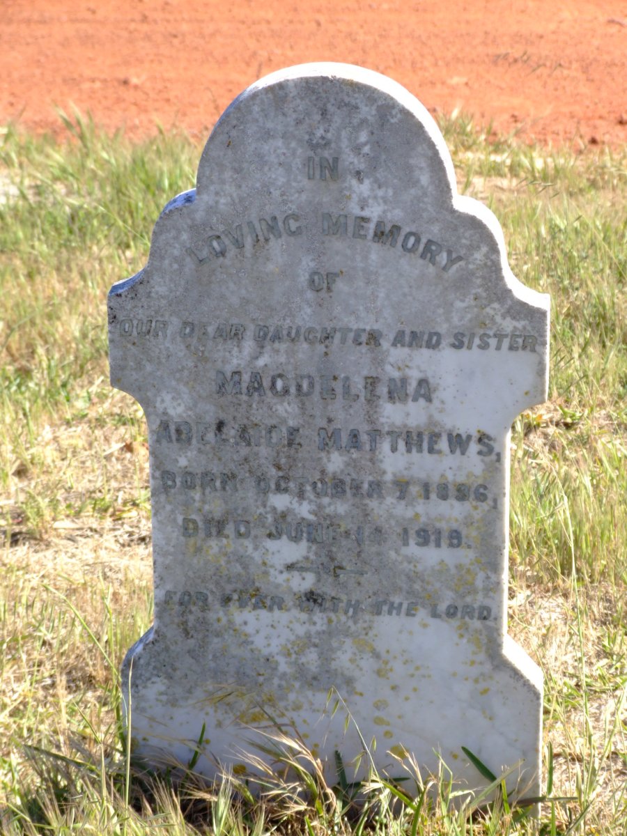 MATTHEWS Magdelena Adelaide 1896-1919