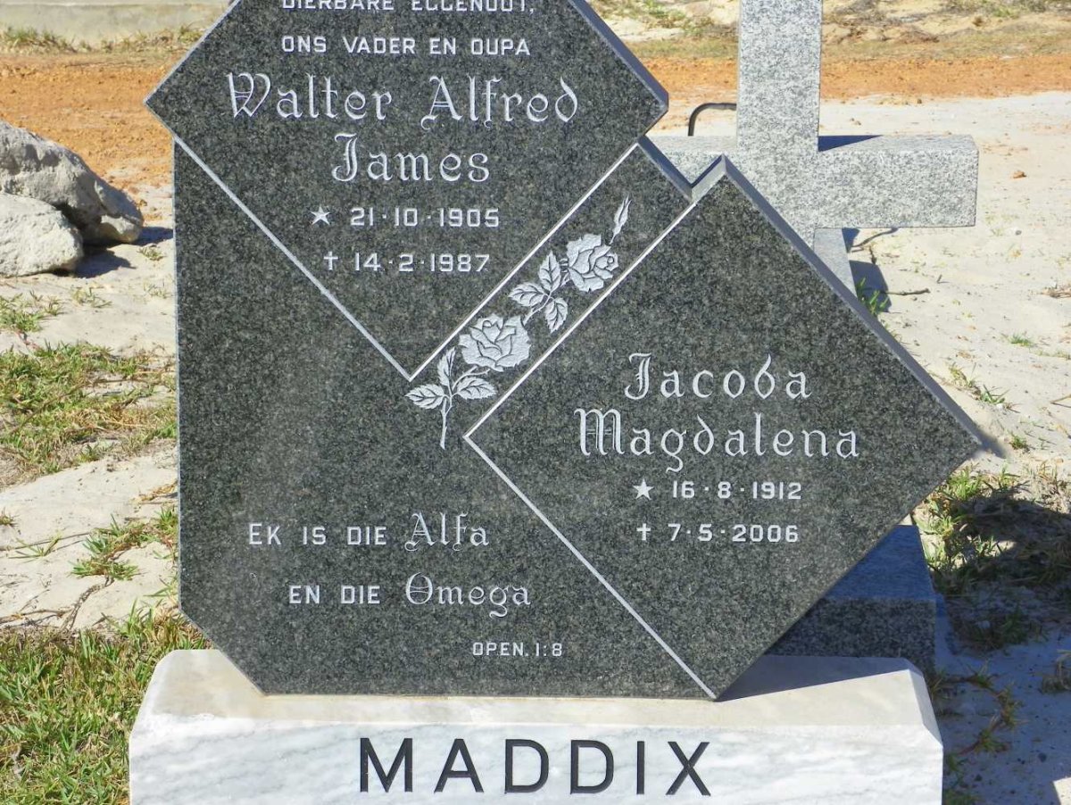 MADDIX Walter Alfred James 1905-1987 &amp; Jacoba Magdalena 1912-2006