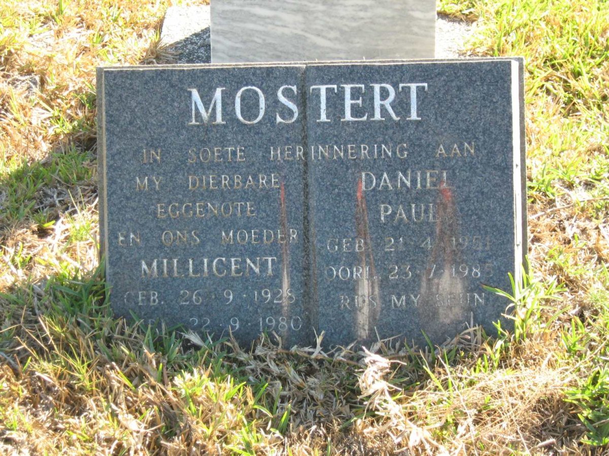 MOSTERT Millicent 1928-1980 :: MOSTERT Daniel Paul 1951-1985