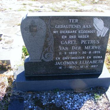 MERWE Carel Petrus, van der 1899-1975 &amp; Jacomina Elizabeth 1917-1997