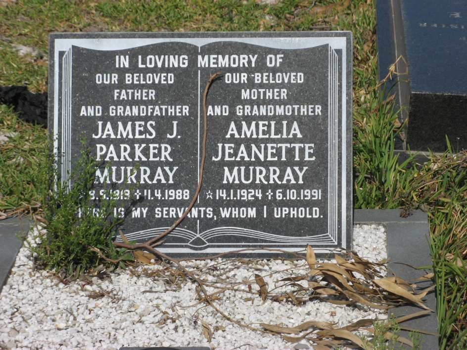 MURRAY James J. Parker 1919-1988 &amp; AmelIa Jeanette 1924-1991