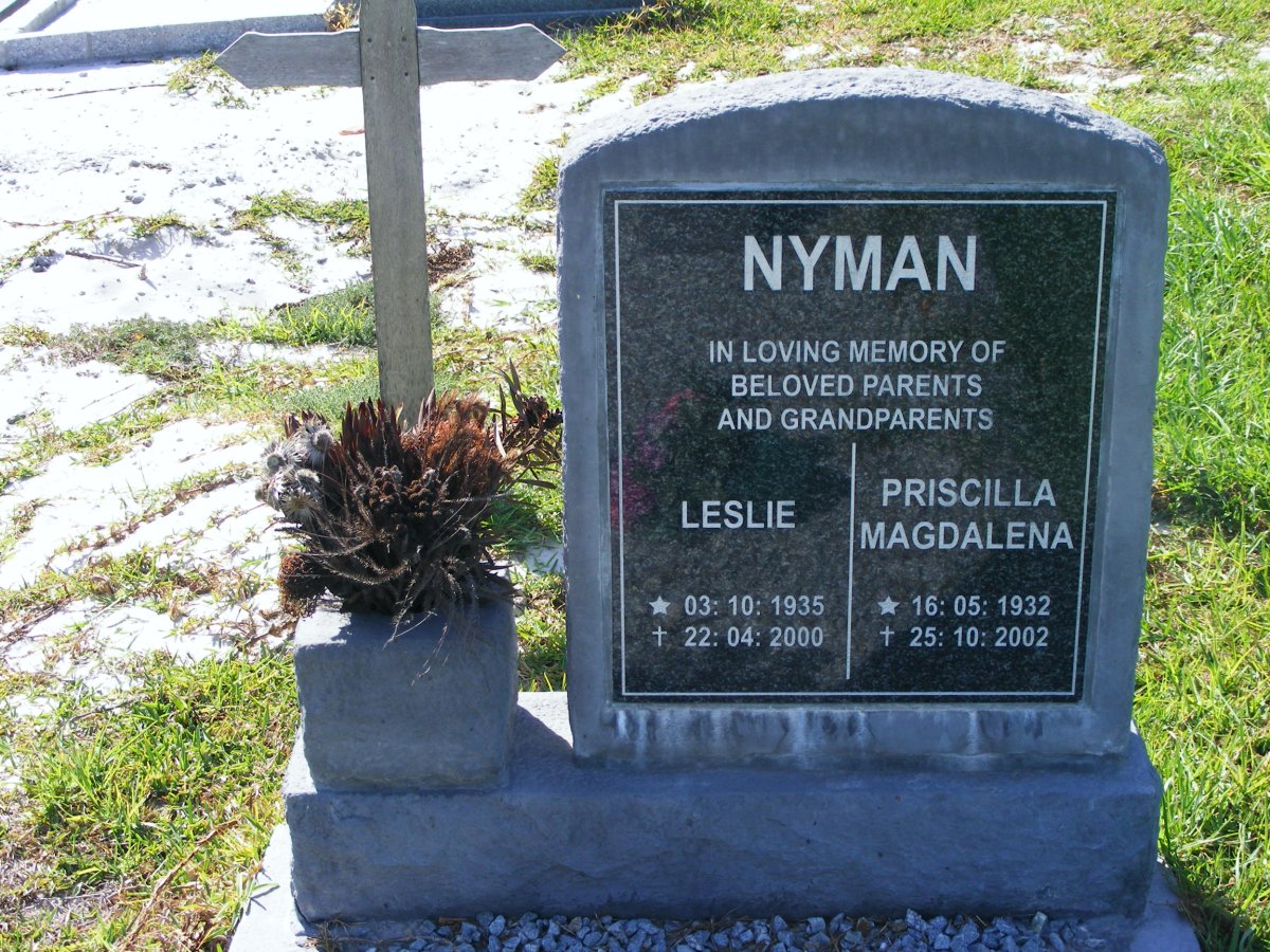 NYMAN Leslie 1935-2000 &amp; Priscilla Magdalena 1932-2002