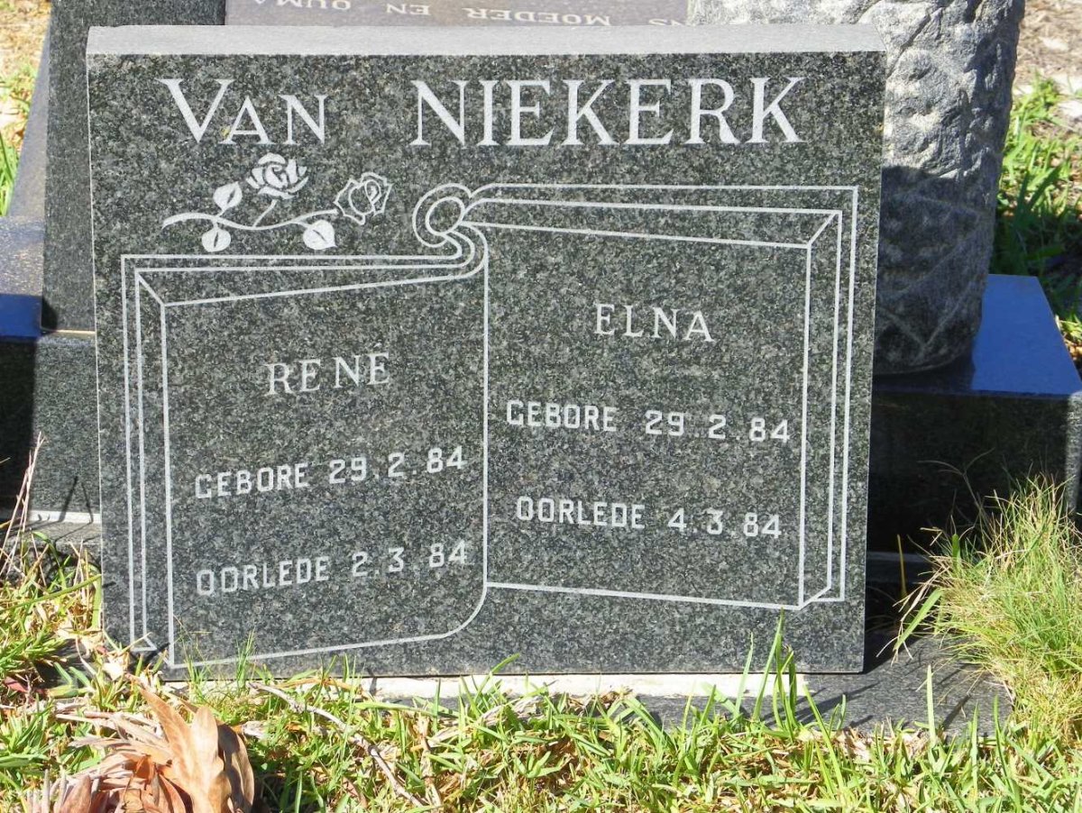 NIEKERK Rene, van 1984-1984 :: VAN NIEKERK Elna 1984-1984