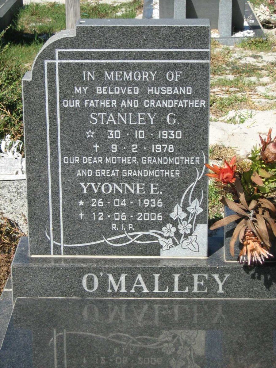 O'MALLEY Stanley G. 1930-1978 &amp; Yvonne E. 1936-2006