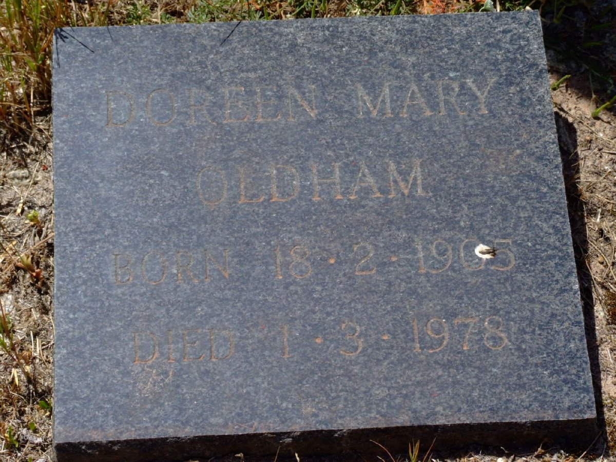 OLDHAM Doreen Mary 1905-1978 