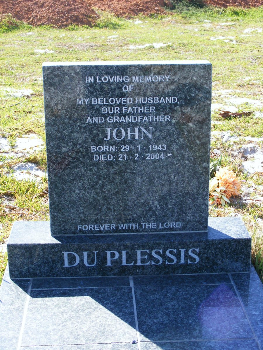 PLESSIS John, du 1943-2004