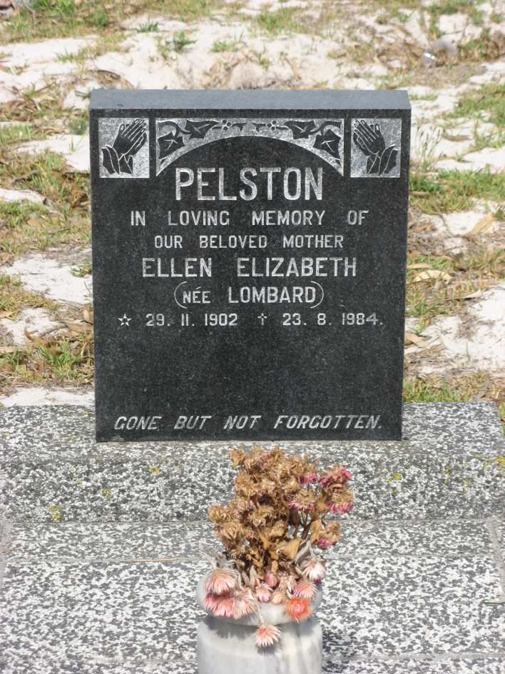 PELSTON Ellen Elizabeth nee LOMBARD 1902-1984