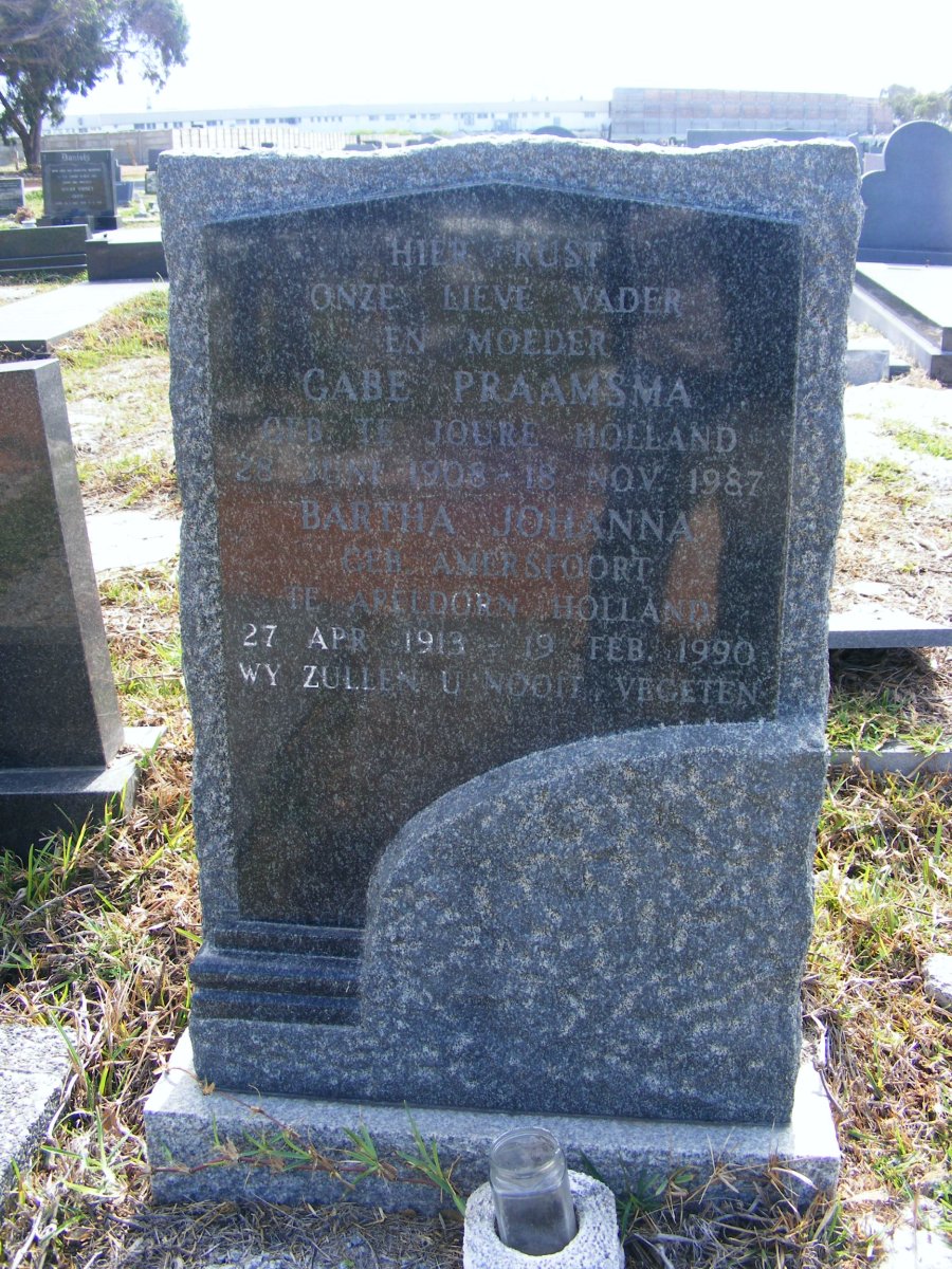PRAAMSMA Gabe 1908-1987 &amp; Bartha Johanna AMERSFOORT 1913-1990
