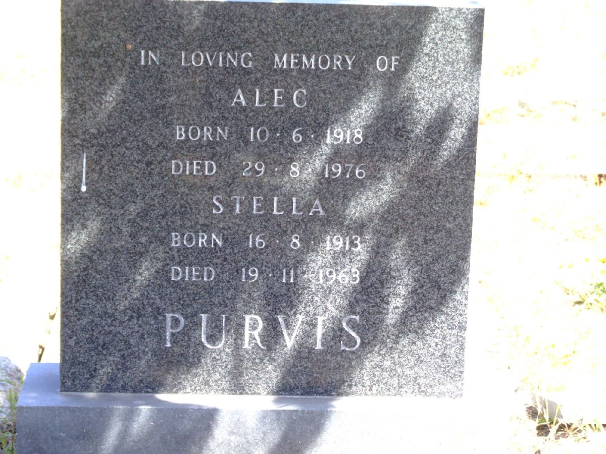 PURVIS Alec 1918-1976 &amp; Stella 1913-1963