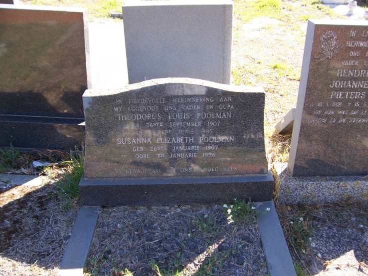 POOLMAN Theodorus Louis 1907-1985 &amp; Susanna Elizabeth 1907-1996