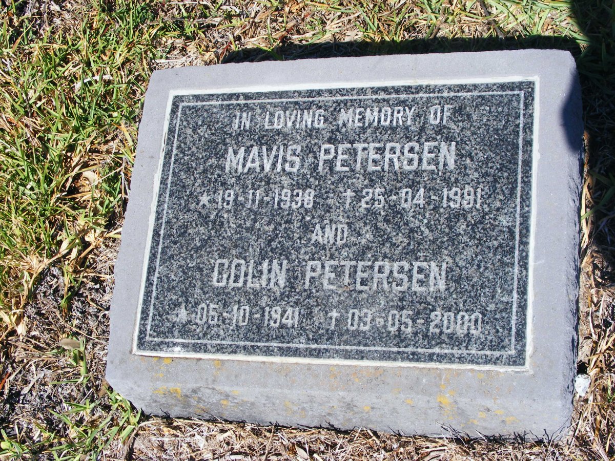 PETERSEN Colin 1941-2000 &amp; Mavis 1938-1991