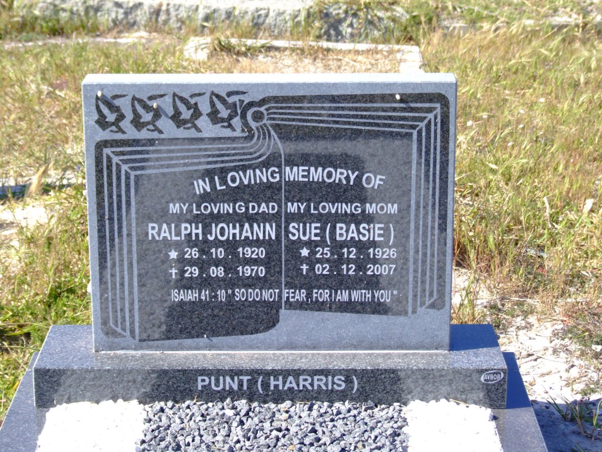 PUNT Ralph Johann 1920-1970 &amp; Sue HARRIS 1926-2007
