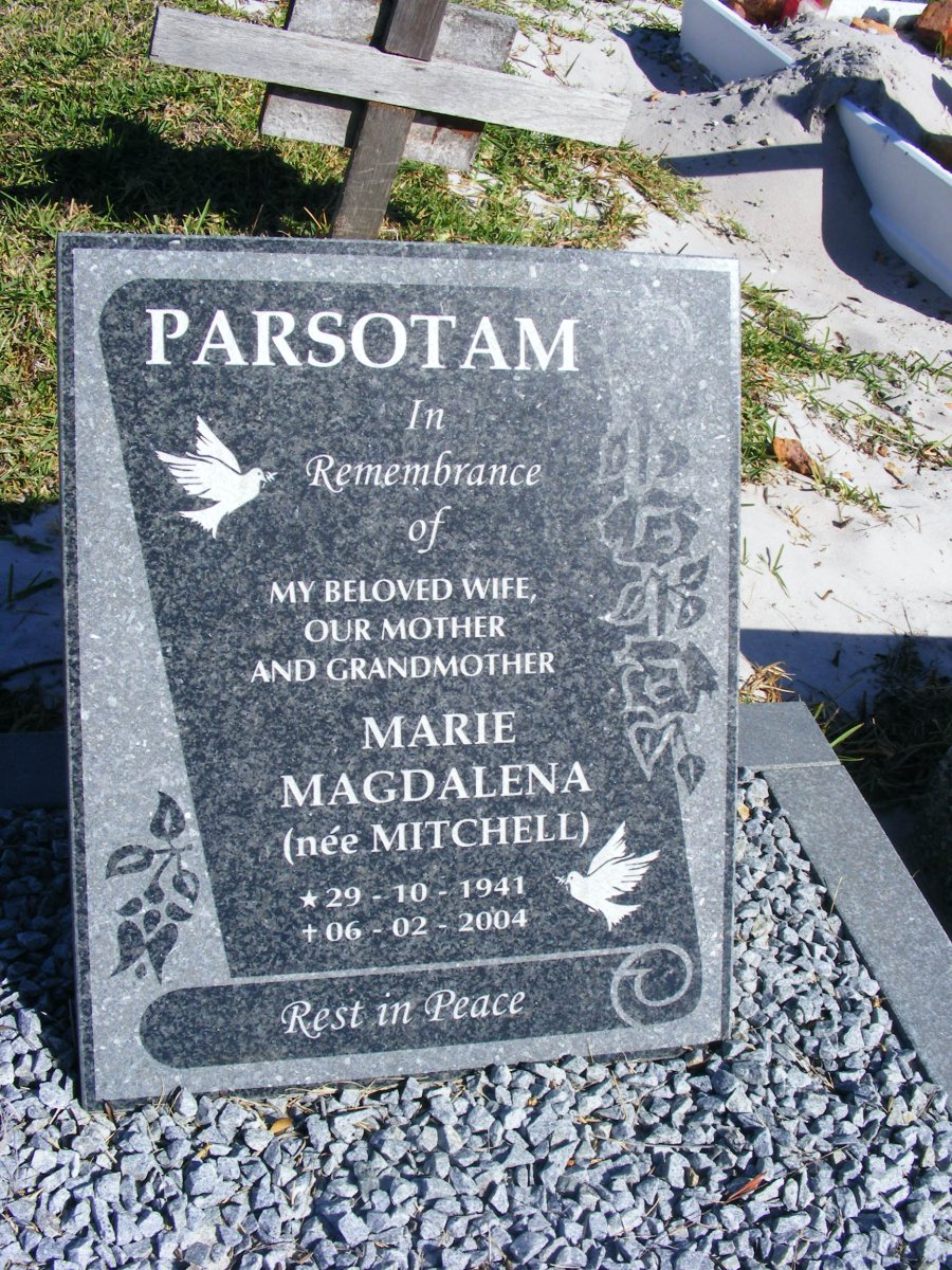 PARSOTAM Marie Magdalena nee MITCHELL 1941-2004