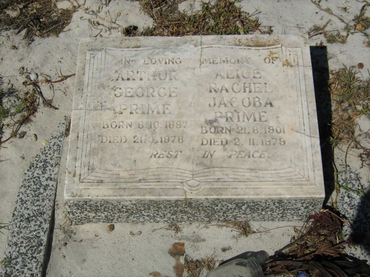 PRIME Arthur George 1897-1978 &amp; Alice Rachel Jacoba 1901-1979