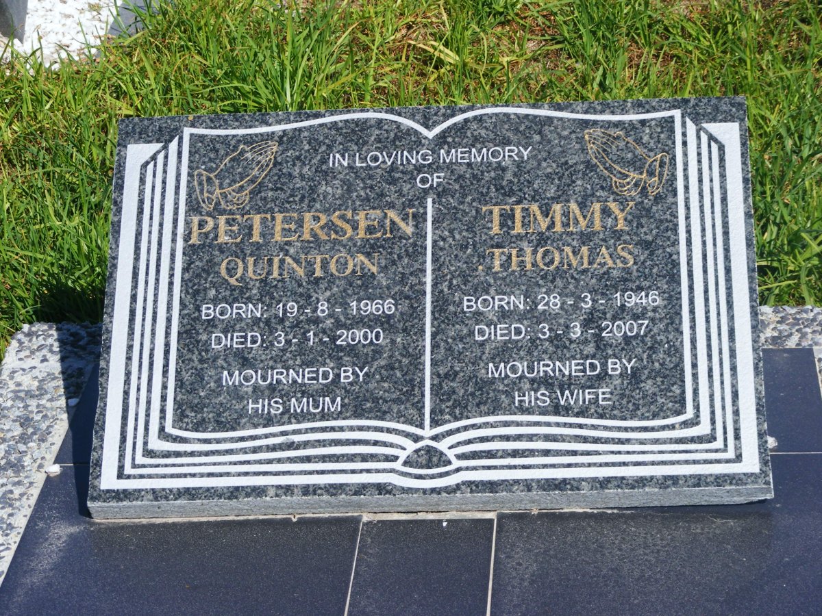 PETERSEN Quinton 1966-2000 :: ? Thomas 1946-2007