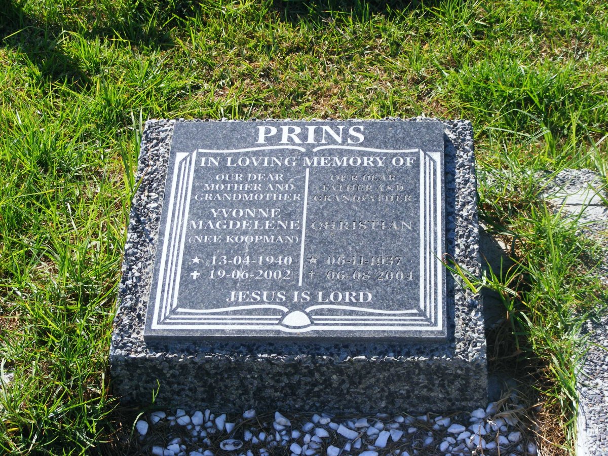 PRINS Christian 1937-2004 &amp; Yvonne Magdelene KOOPMAN 1940-2002