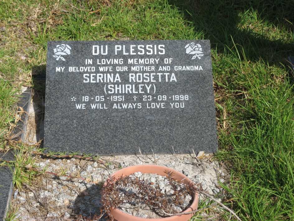 PLESSIS Serina Rosetta, du 1951-1998