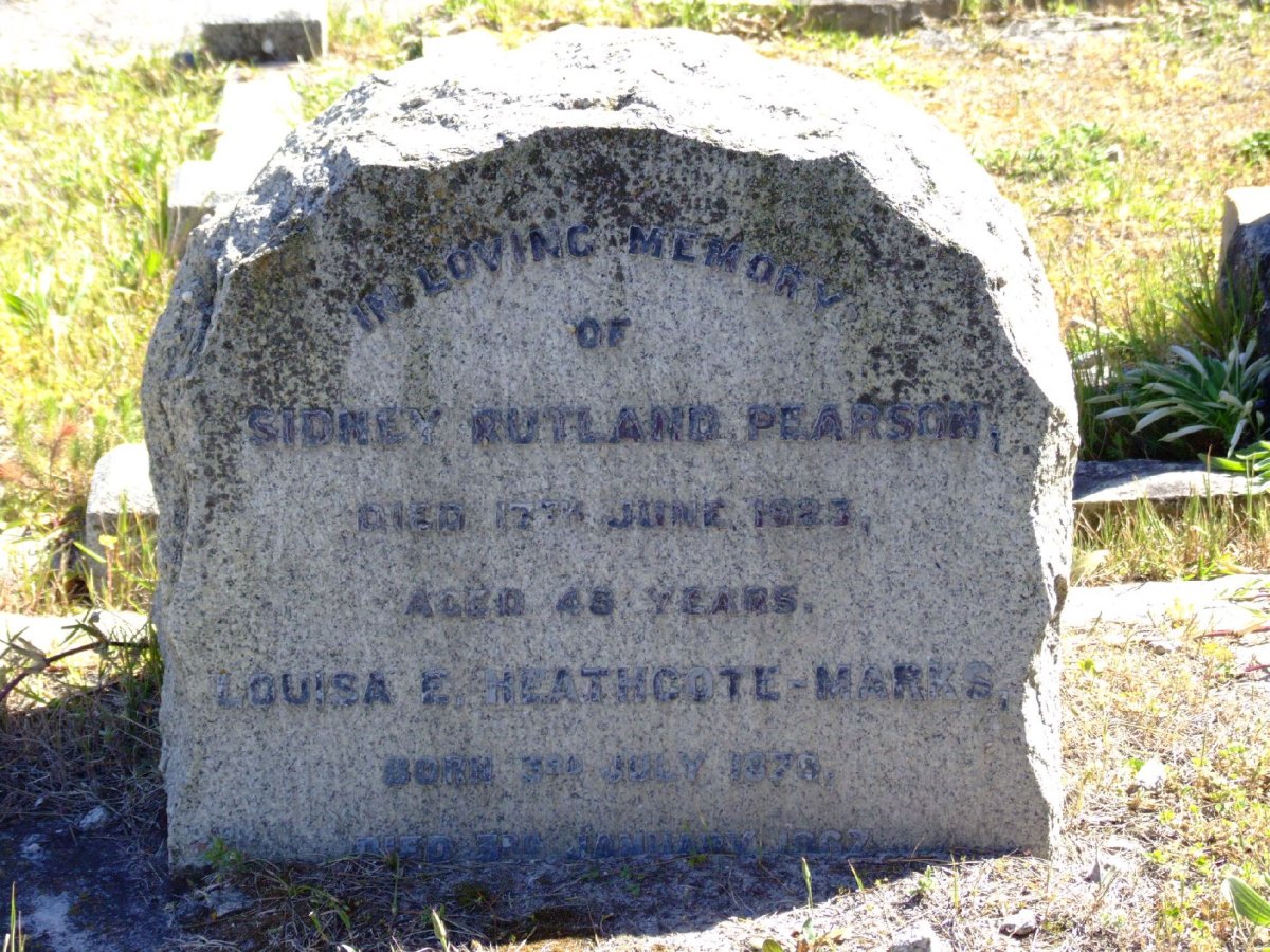 PEARSON Sidney Pearson -1923 :: HEATHCOTE-MARKS Louisa E. 1879-1967