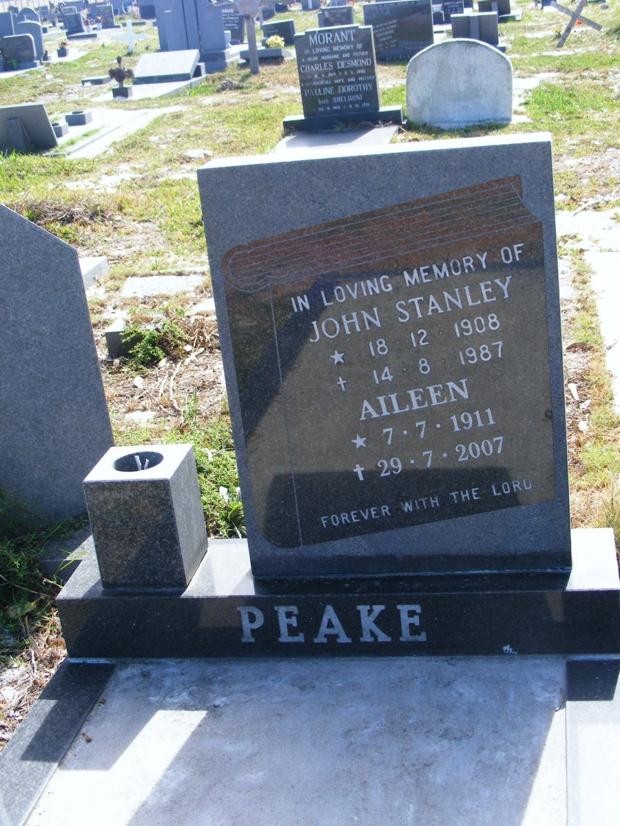 PEAKE John Stanley 1908-1987 &amp; Aileen 1911-2007