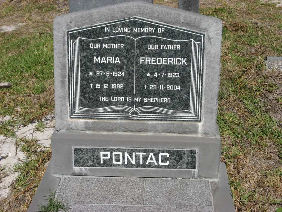 PONTAC Frederick 1923-2004 &amp; Maria 1924-1992