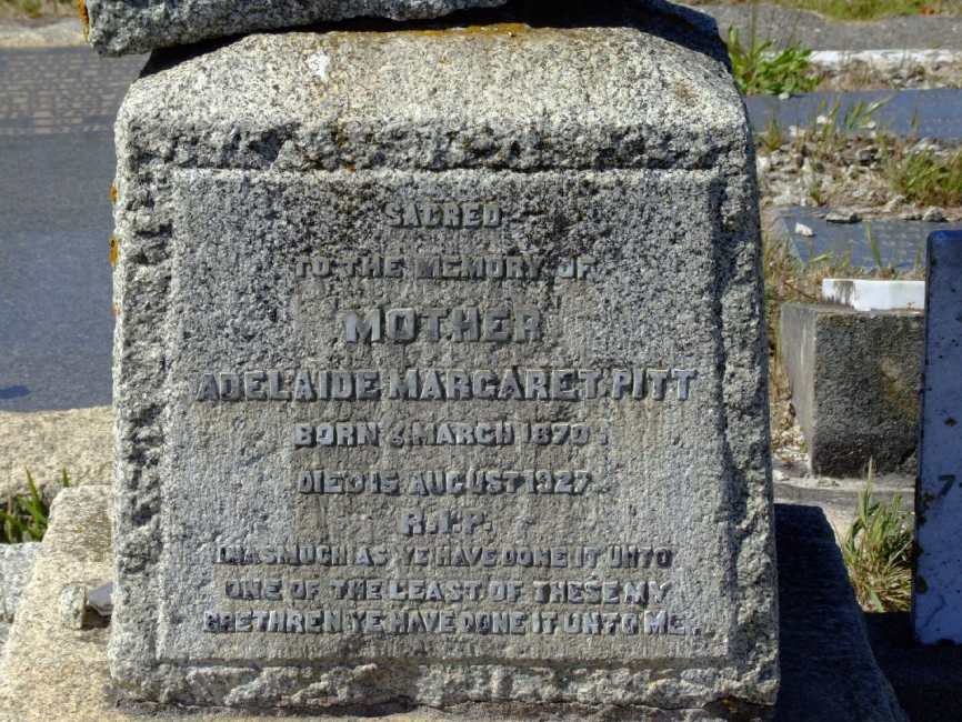 PITT Adelaide Margaret 1870-1927