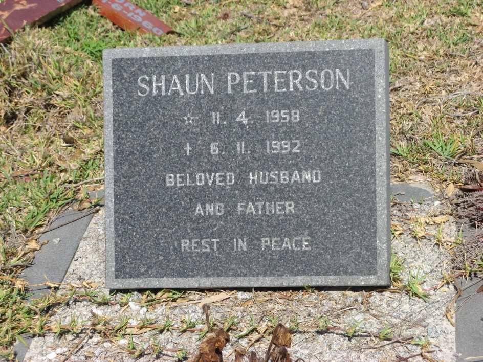 PETERSON Shaun 1958-1992