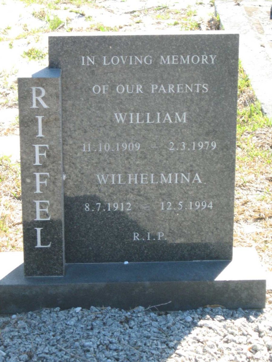 RIFFEL William 1909-1979 &amp; Wilhelmina 1912-1994