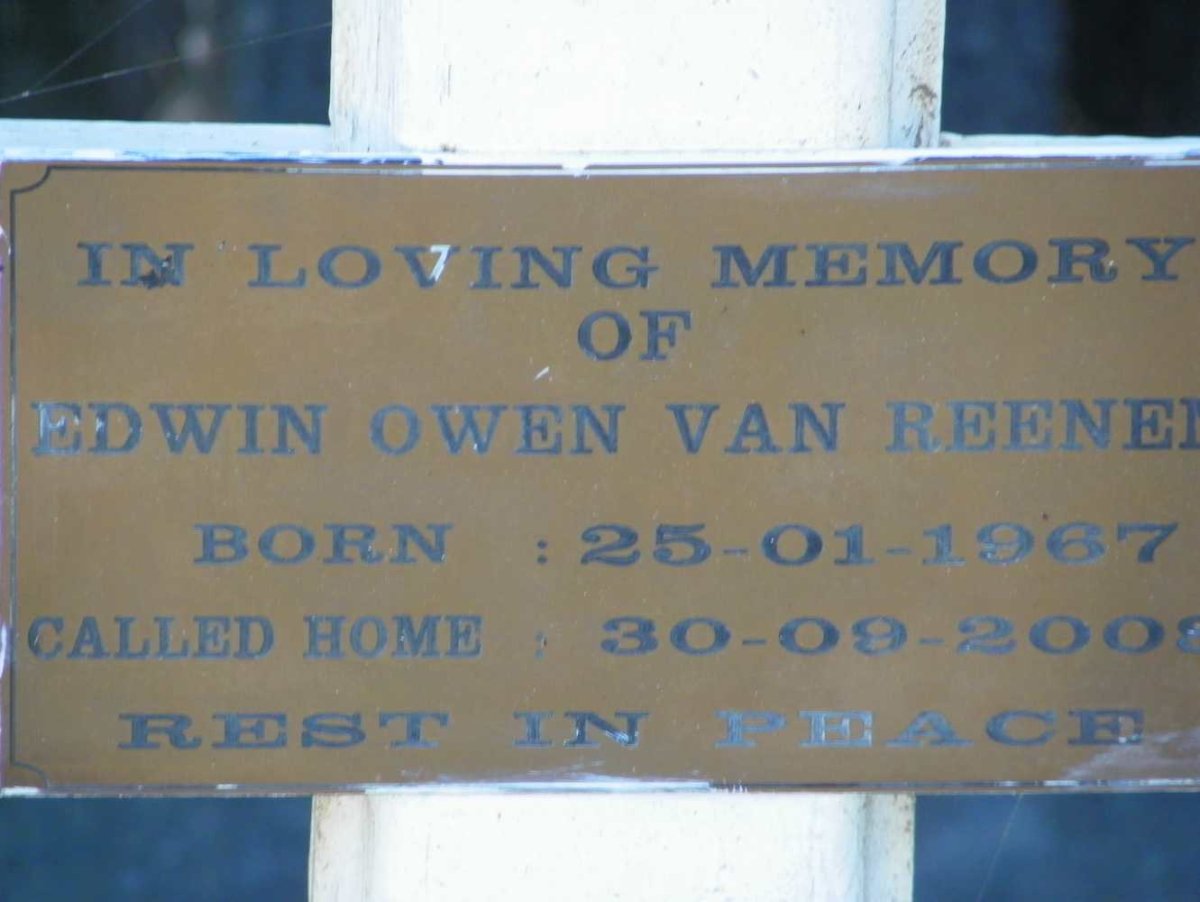 REENEN Edwin Owen, van 1967-2008