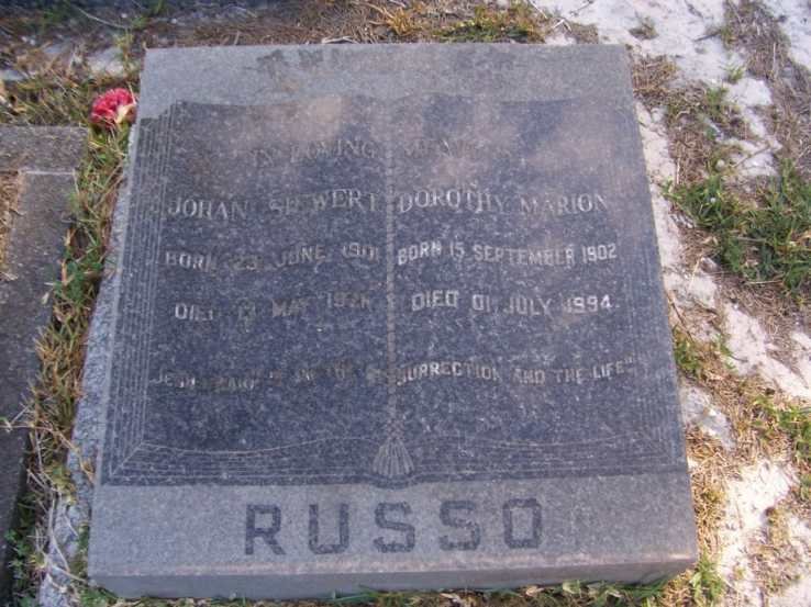RUSSO Johan S???ert 1901-19?? &amp; Dorothy Marion 1902-1994