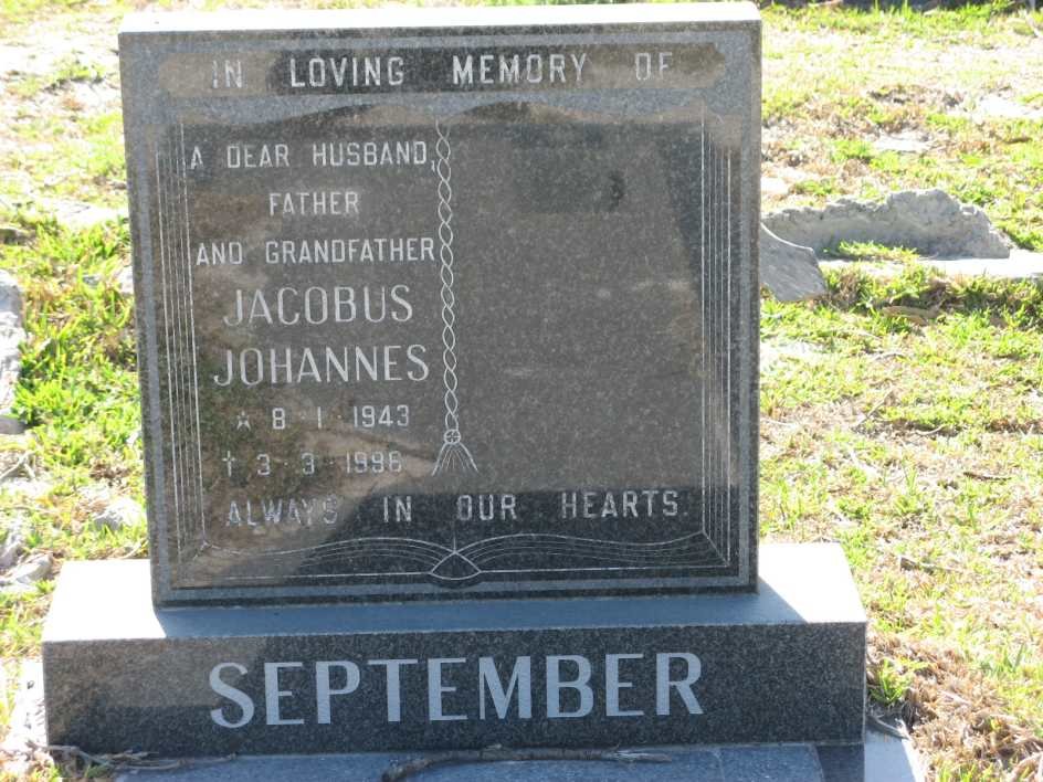 SEPTEMBER Jacobus Johannes 1943-1996