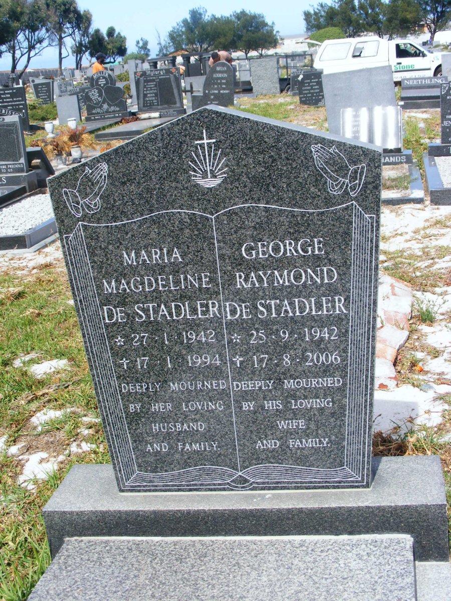 STADLER George Raymond, de 1942-2006 &amp; Maria Magdeline 1942-1994