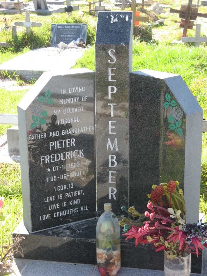 SEPTEMBER Pieter Frederick 1923-2001
