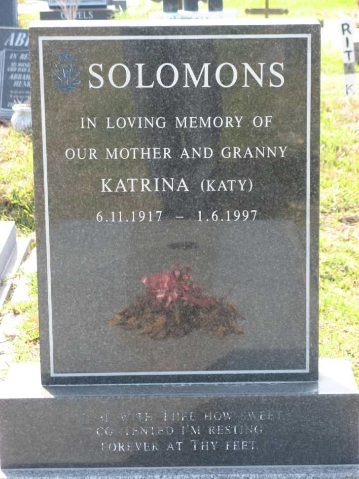 SOLOMONS Katrina 1917-1997