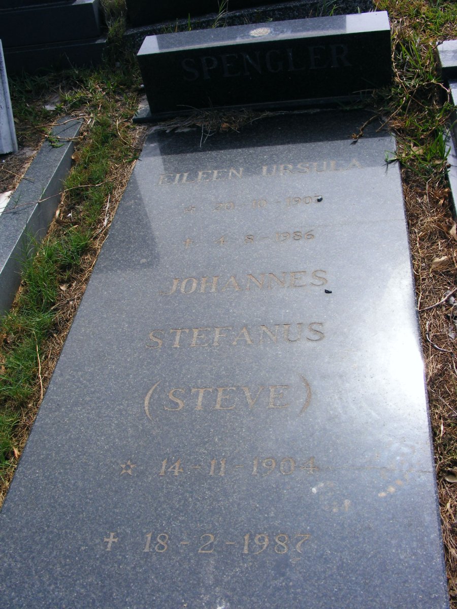 SPENGLER Johannes Stefanus 1904-1987 &amp; Eileen Ursula 1907-1986