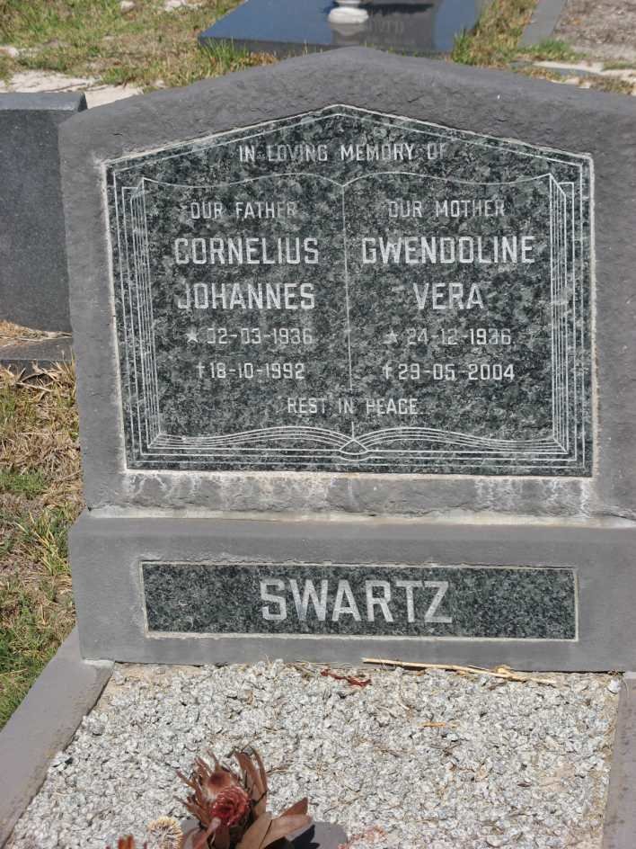 SWARTZ Cornelius Johannes 1936-1992 &amp; Gwendoline Vera 1936-2004