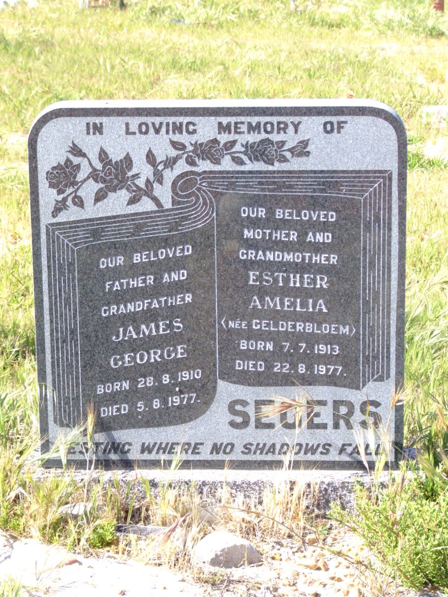 SEGERS James George 1910-1977 &amp; Esther Amelia GELDERBLOEM 1913-1977