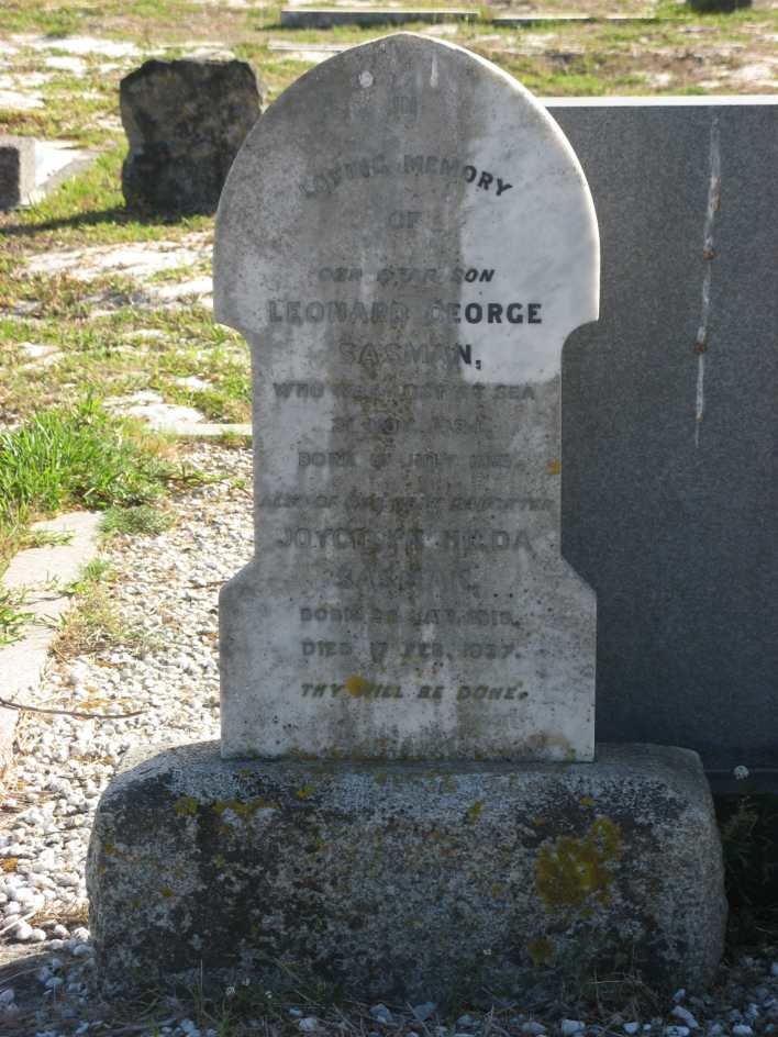 SASMAN Leonard George &amp; Joyce Hilda -19?7