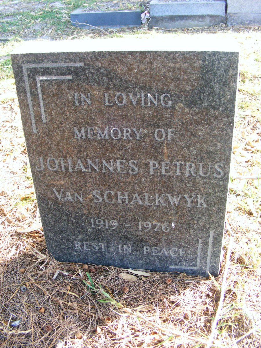 SCHALKWYK Johannes Petrus, van 1919-1976