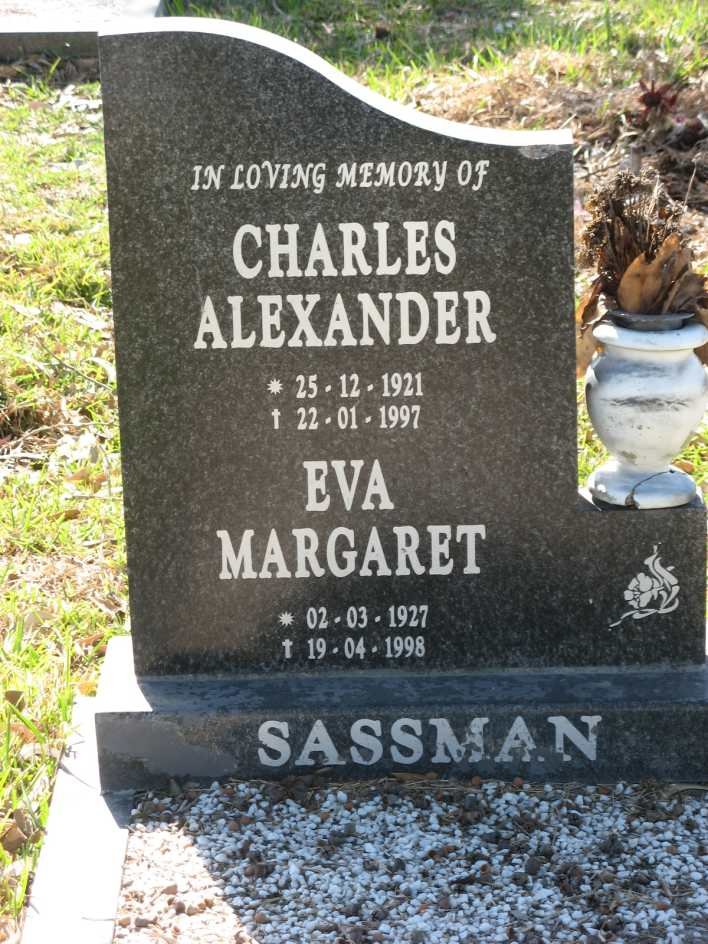 SASSMAN Charles Alexander 1921-1997 &amp; Eva Margaret 1927-1998
