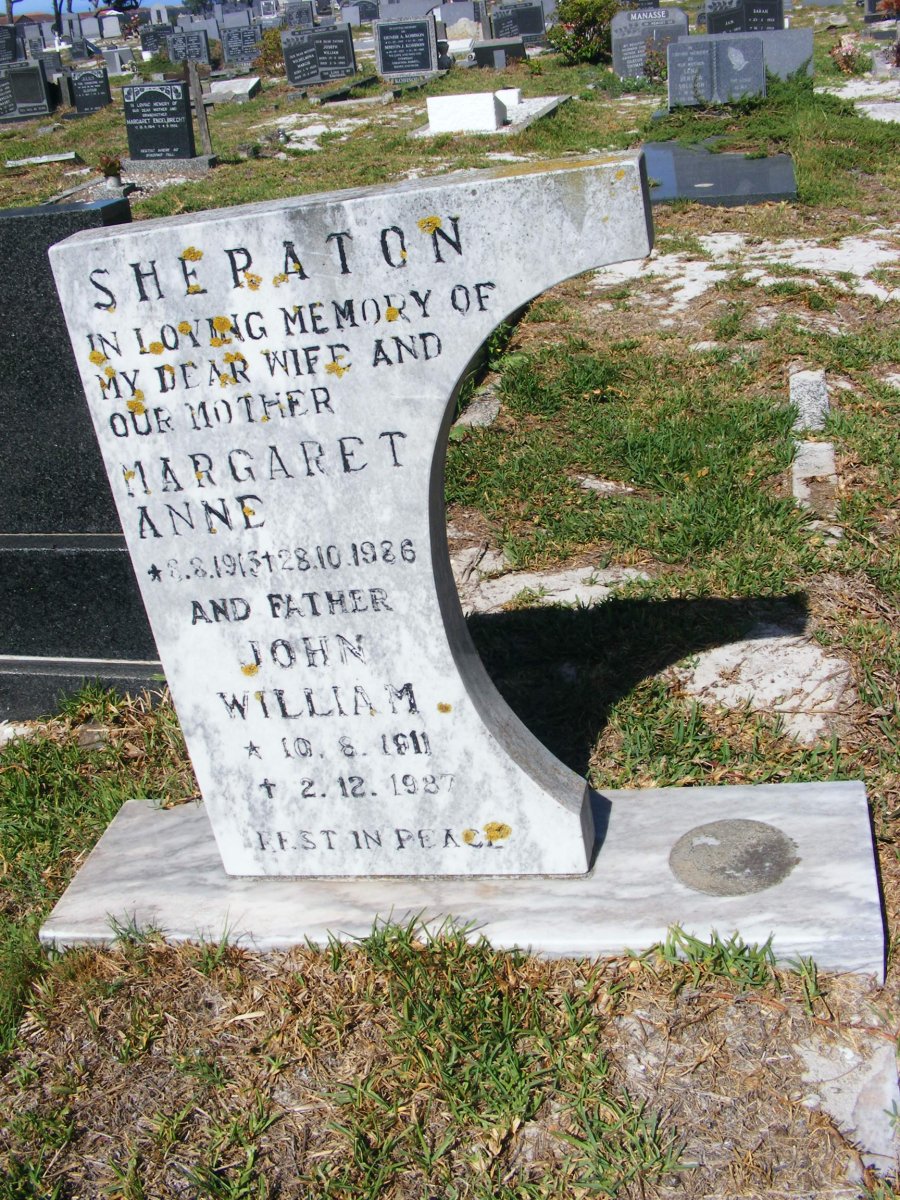 SHERATON John William 1911-1987 &amp; Margaret Anne 1913-1986