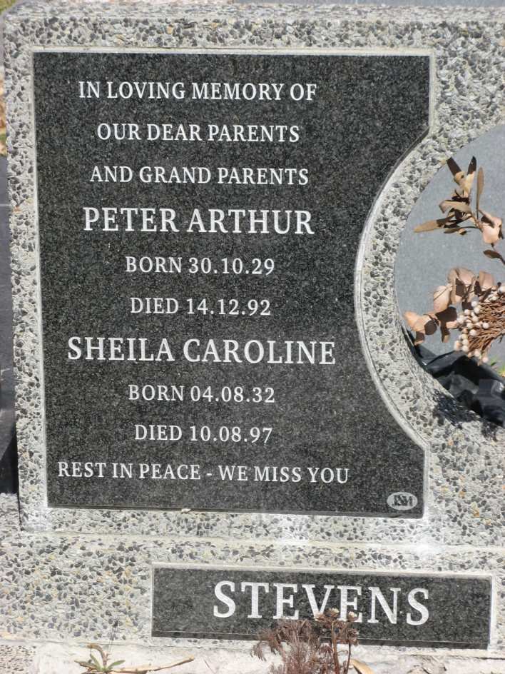 STEVENS Peter Arthur 1929-1992 &amp; Sheila Caroline 1932-1997
