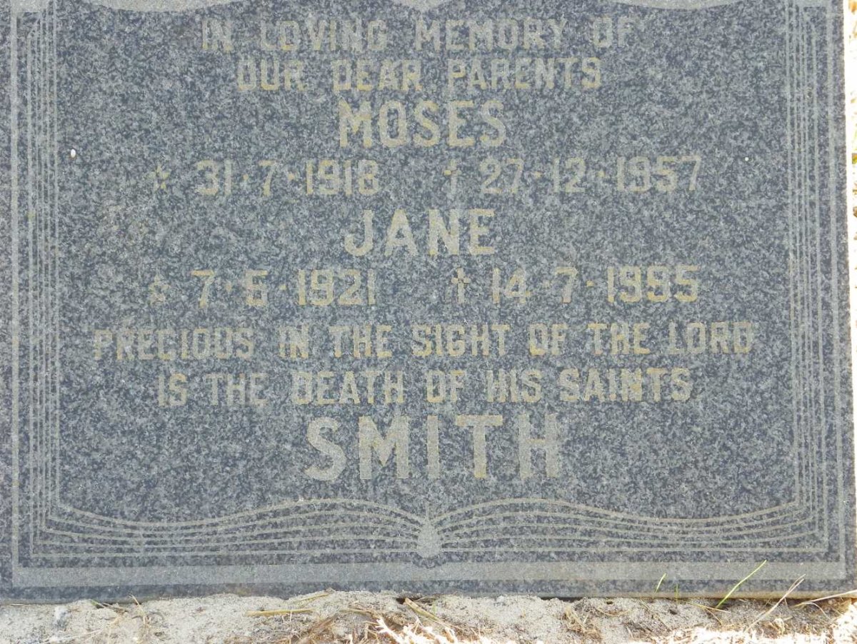 SMITH Moses 1918-1957 &amp; Jane 1921-1995