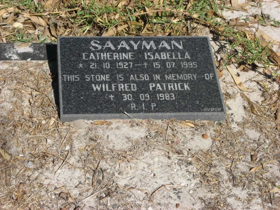 SAAYMAN Wilfred Patrick -1983 :: SAAYMAN Catherine Isabella 1927-1995
