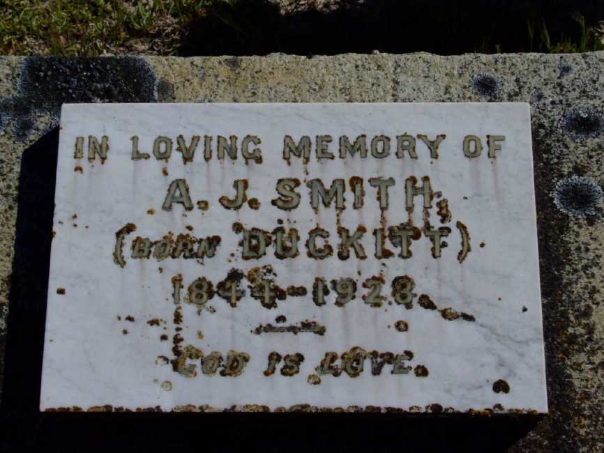 SMITH A.J. nee DUCKITT 1844-1928
